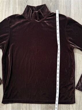 Vintage Jones & Co. Chocolate Brown Velvet Turtleneck Shirt Size Medium